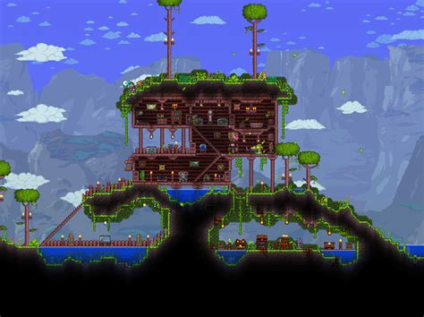 Making a Floating Witch Doctor House in Terraria